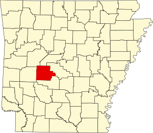 Map of Arkansas highlighting Garland County