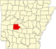 State map highlighting Garland County