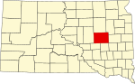 State map highlighting Beadle County