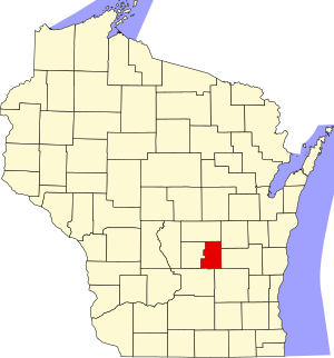 Map of Wisconsin highlighting Green Lake County