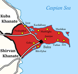 Baku Khanate and its borders 1806.
