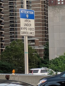 Sign which says Area is under NYPD Video Surveillance
