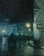 The Old Town Market at Night (1892), by Józef Pankiewicz, Muzéum Narodówe, Poznań