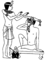 Image 23An Egyptian practice of treating migraine in ancient Egypt. (from Science in the ancient world)
