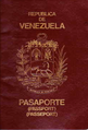 Passport of the Republic of Venezuela, prior to the Bolivarian Republic.