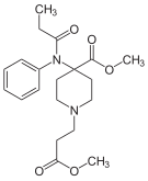 Chemical structure of remifentanil.