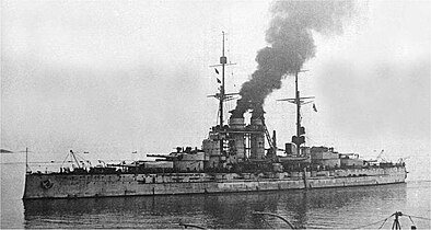 Austro-Hungarian built dreadnought class battleship SMS Szent István at Pula (military dock)