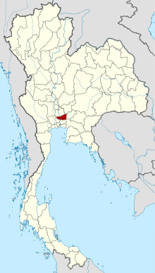 Map of Thailand highlighting Pathum Thani province