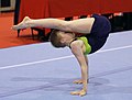 Manna performed by the artistic gymnast Max Krüger at the Swiss Junior Gymnastics Championships 2022 in Lugano, crosswise angle