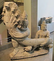 Devas pulling naga, Bayon style circa end of 12th century to early 13th century