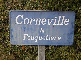 An entry sign into Corneville-la-Fouquetière