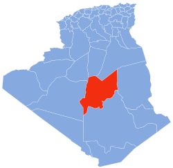 Map of Algeria highlighting in Salah