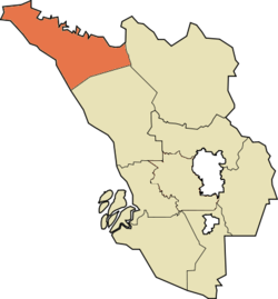 Location of Sabak Bernam District in Selangor