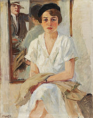 The Painter and Jo, oil on canvas, 1928