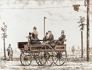 World's first trolleybus by Werner von Siemens, Berlin 1882