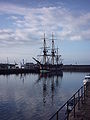 Replica HM Bark Endeavour at last English port-of-call, Whitehaven (from commons)