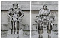 Jacob Epstein, Day and Night, carved for the London Underground's headquarters, 1928.