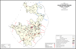 Map showing Adampur Indwara (#402) in Kakori CD block