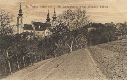 Datei:Kirche Heilige Dreifaltigkeit 1911; Blick nach Osten; Heilig Dreifaltigkeit in den Windischen Büheln; Slowenien.tiff