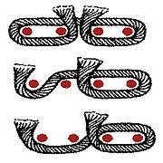 Variants of the "Jufti" knot woven around four warps