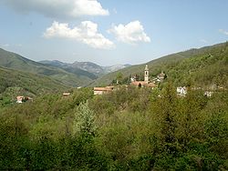 View of Maggiolo in the comune of Mongiardino Ligure.