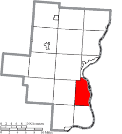 Location of Clay Township in Gallia County