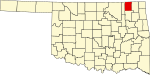 State map highlighting Nowata County