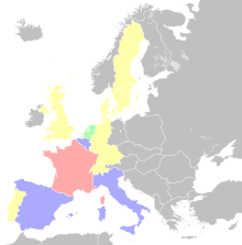 Map of Europe showing the number of riders per nation that participated in the race.