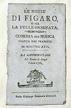 Titelblatt des Librettos von Le nozze di Figaro