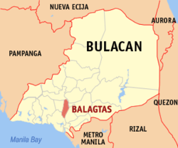 Map of Bulacan with Balagtas highlighted