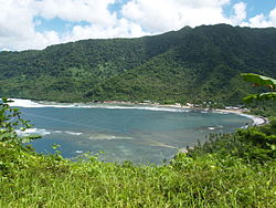 View of Uafato village at Fagaloa Bay