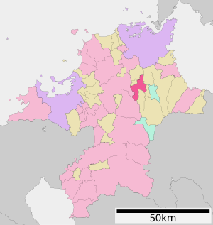 Lage Tagawas in der Präfektur