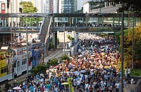 20 August 2017; march in support of jailed Hong Kong activists