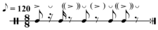 3-2 son clave, in 8/8 eighth = 120 X theoretical number of pulses = 8 number of measures = 1