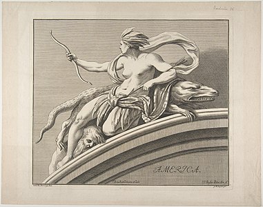 Print of the continent America after a drawing by Bouchardon for a sculptural design, (Metropolitan Museum of Art