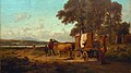 163. Carlo Mancini, Buoi aggiogati al carro sulle rive del Lago di Annone, 1857