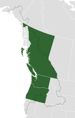 Boundaries of the bioregion with respect to current political divisions (Washington, Oregon, and British Columbia).