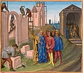 Charlemagne surveying the works of the Palatine Chapel, Aachen, by Jean Fouquet, 1450s