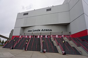 Der Haupteingang der Joe Louis Arena
