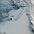 Erebus Glacier Tongue false color satellite view.