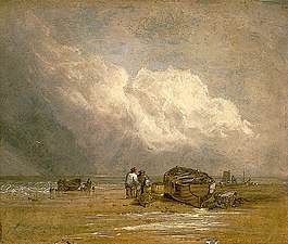 Robert Ladbrooke, Fishermen on a Beach with Boats (undated), Norfolk Museums Collections