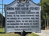 historic marker for Grave of General Perry Benson