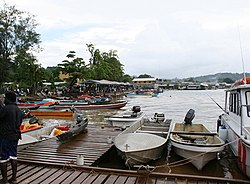 A view of Waterfront Market place in Gizo