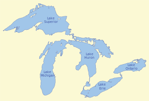Western theater of the War of 1812 is located in Great Lakes
