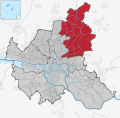 Lage des Bezirks Wandsbek in Hamburg