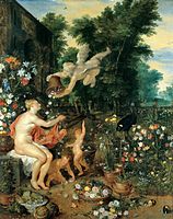 Flora and Zephyr, by Jan Brueghel the Elder and Peter Paul Rubens, 1617