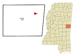 Location of Scooba, Mississippi