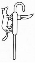 Mafdet symbol on a sceptre