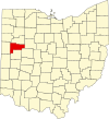 State map highlighting Auglaize County