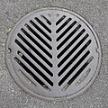 Sewer grating (manhole cover) that can be driven on despite letting water pass through